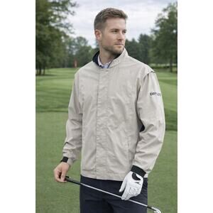 FootJoy Dry Joys Men's Full Zip Golf Windbreaker Jacket Tan & Black Size: Large